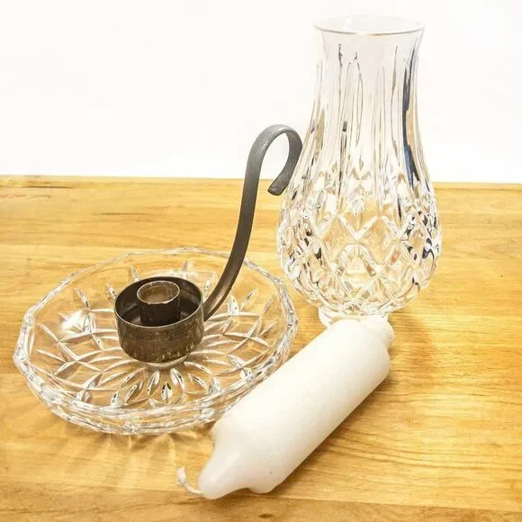 Vintage European Collection Lead Crystal Hurricane Globe Chamber Candlestick - Picture 4 of 11